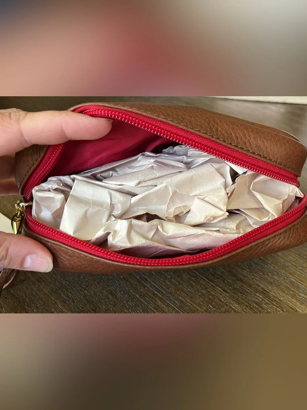 NEW Kelly Tooke Cosmetic Bag in Cognac - Picture 4 of 4